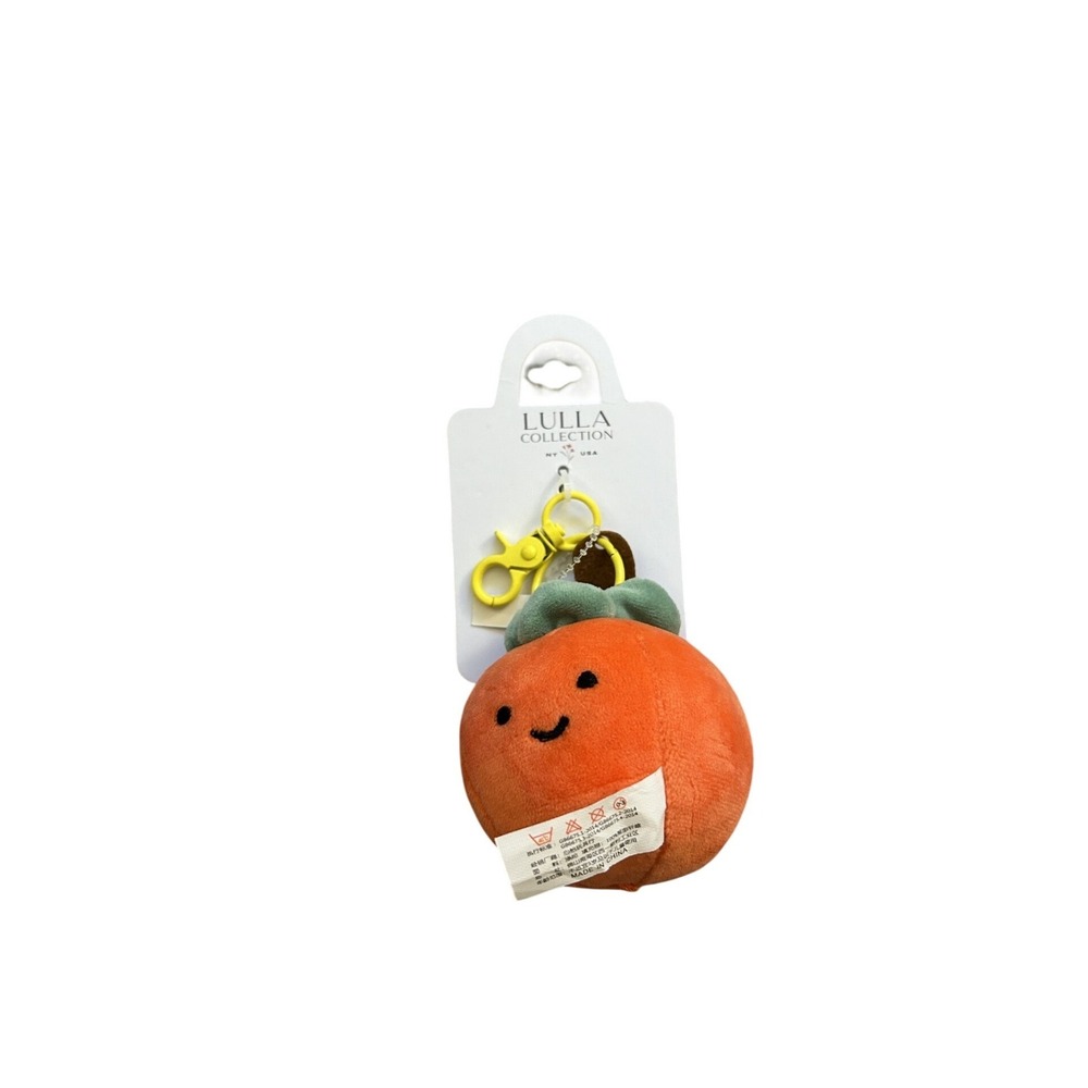 Lulla Collection Bag Charm Unisex OS Orange New Plush Fruit Keychain Accessory